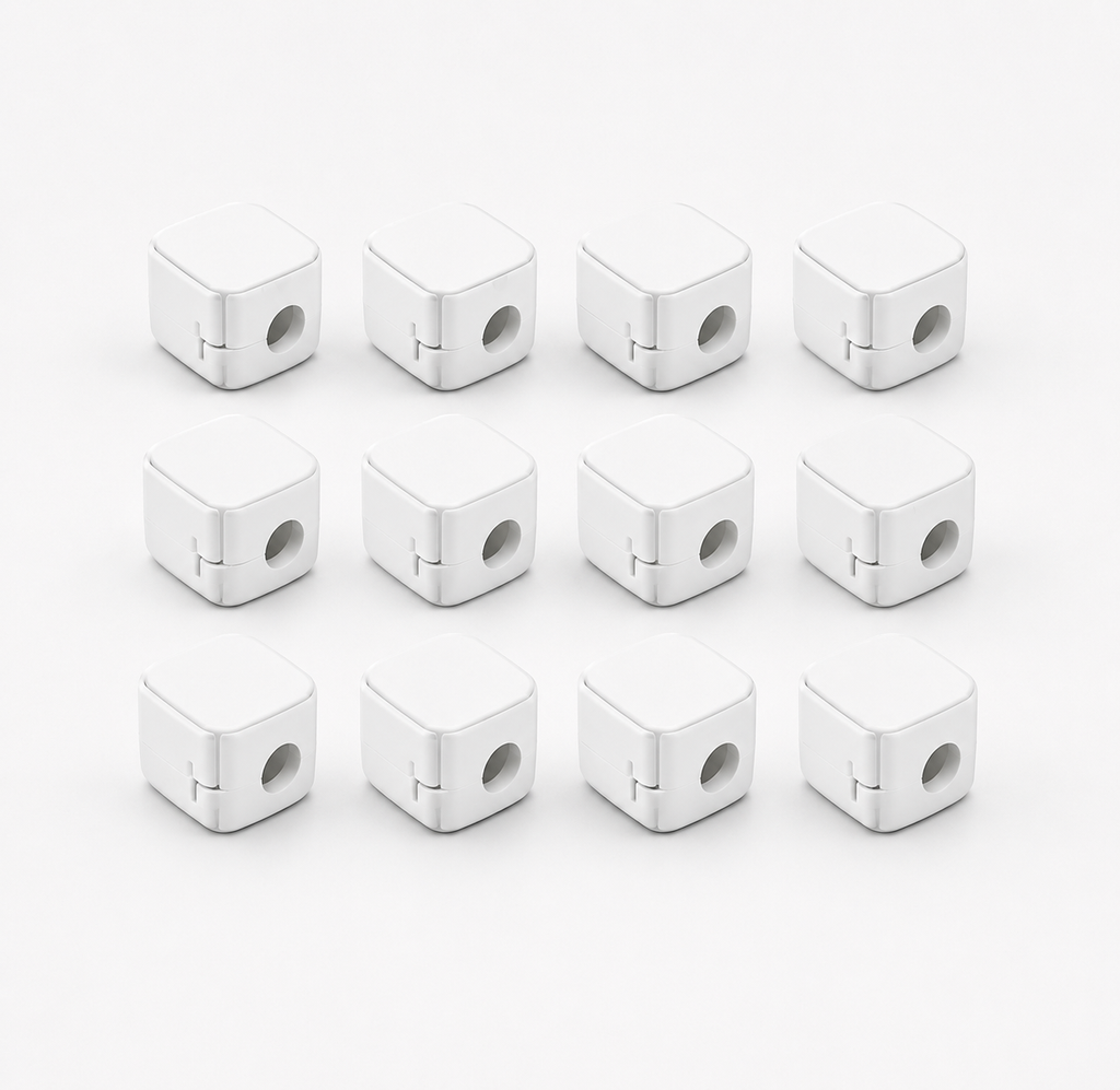 Magnetic Cable Clips, Adhesive Under Desk Cord Organizer and Charger Holder for Home Office, No Drill Cable Management, 1 or 12 Pack, White or Black