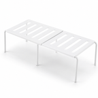 Expandable Cabinet Shelf Organizer, Freestanding Kitchen Cupboard Shelf Rack for Pantry and Countertop, Adjustable 36-69cm, No Assembly, White or Grey