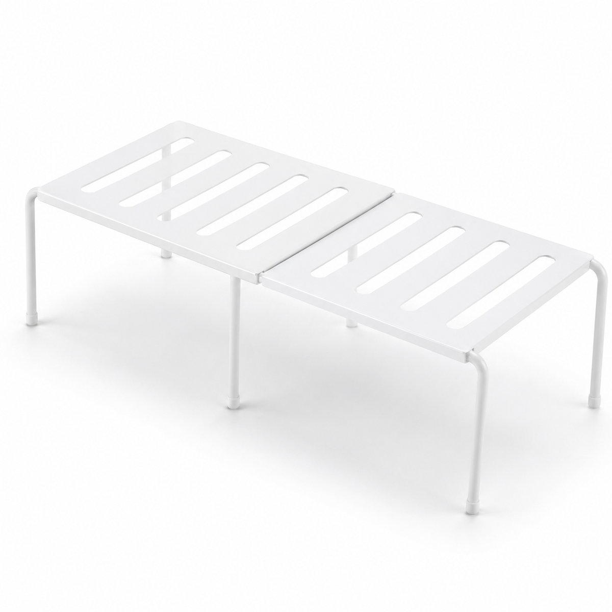 Expandable Cabinet Shelf Organizer, Freestanding Kitchen Cupboard Shelf Rack for Pantry and Countertop, Adjustable 36-69cm, No Assembly, White or Grey