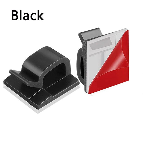 Adhesive Cable Clips, Self Stick Cord Holders for Desk, Wall and Home Office Wire Management, Acrylic, 10 or 50 Pack, Black, White or Clear
