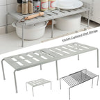 Expandable freestanding kitchen cabinet shelf organizer