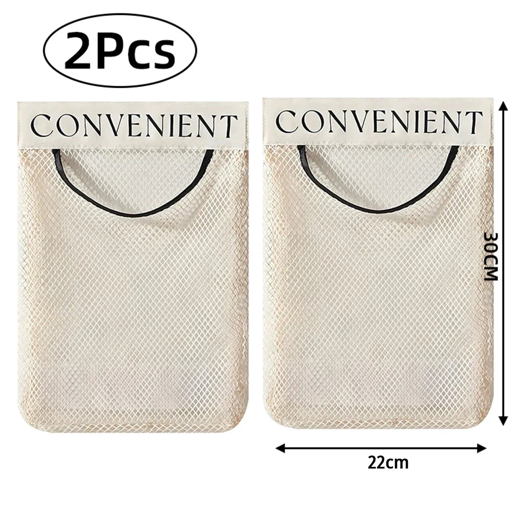 Plastic Bag Holder, Wall Mounted Grocery Bag Dispenser and Storage Organizer for Kitchen, Self Adhesive No Drill, 22 x 30cm, 1, 2 or 5 Pack