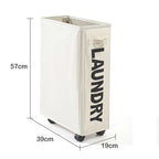 Laundry Basket with Wheels, Foldable Rolling Laundry Hamper with Handle, Water Resistant Oxford Fabric Clothes Basket for Bedroom and Laundry Room, Dark Grey, Beige or Black