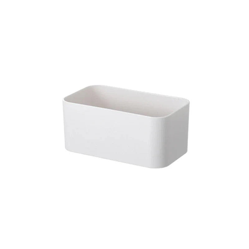 Wall Mounted Storage Box, Adhesive No Drill Bathroom Organizer Shelf for Vanity, Shower and Toothbrush Storage, Small or Large, White or Grey