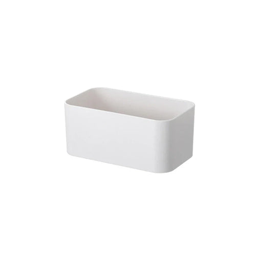 Wall Mounted Storage Box, Adhesive No Drill Bathroom Organizer Shelf for Vanity, Shower and Toothbrush Storage, Small or Large, White or Grey