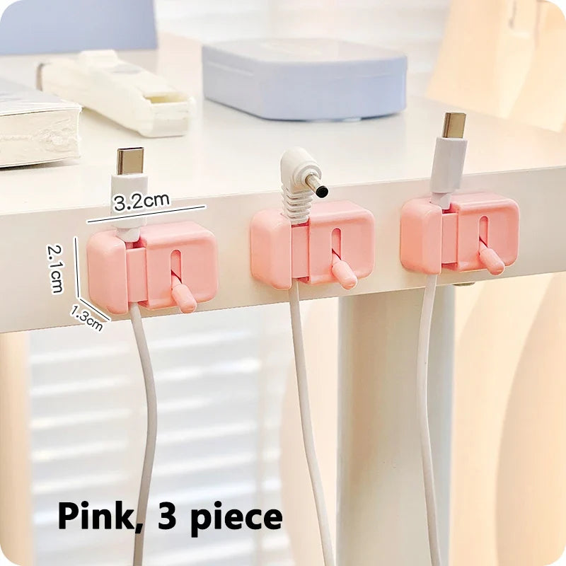 Cable Clips for Desk, No Drill Clip On Cord Organizer for Desk Edge, Cable Management Holder for Office and Home Desk, White, 1 or 3 Pack