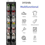 Over the Door Shoe Organizer, Hanging Shoe Rack with 14 or 24 Pockets for Closet, Dorm and Bedroom, No Drill Door Storage, White, Grey or Black