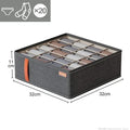 Underwear Drawer Organizer, Fabric Drawer Dividers for Bras, Socks and Underwear, Foldable Closet and Dresser Storage Box, 6 or 20 Compartments, Dark Grey