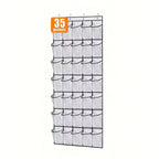 Over the Door Shoe Organizer, Hanging Shoe Rack with 14 or 24 Pockets for Closet, Dorm and Bedroom, No Drill Door Storage, White, Grey or Black