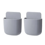 Remote Control Holder, Adhesive Wall Mounted TV Remote Caddy for Bedroom and Living Room, No Drill Single Slot Organizer, 1 or 2 Pack, Grey or White