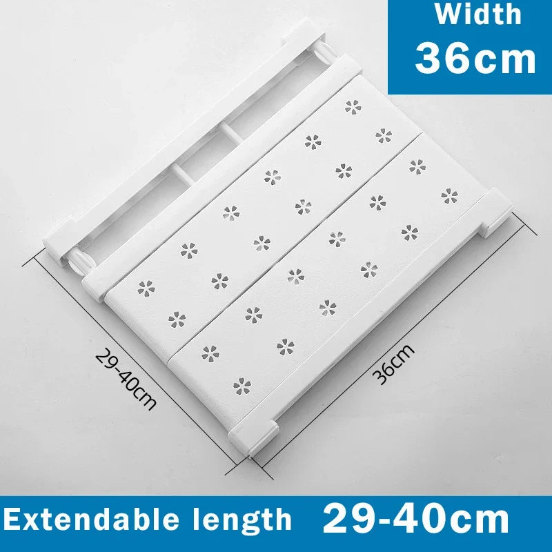 Closet Shelf Divider, Adjustable Wall Mounted Wardrobe Shelf Organizer, No Drill Closet Storage Rack, Holds up to 20kg, 24 or 36cm Wide, White