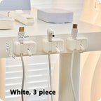 Cable Clips for Desk, No Drill Clip On Cord Organizer for Desk Edge, Cable Management Holder for Office and Home Desk, White, 1 or 3 Pack