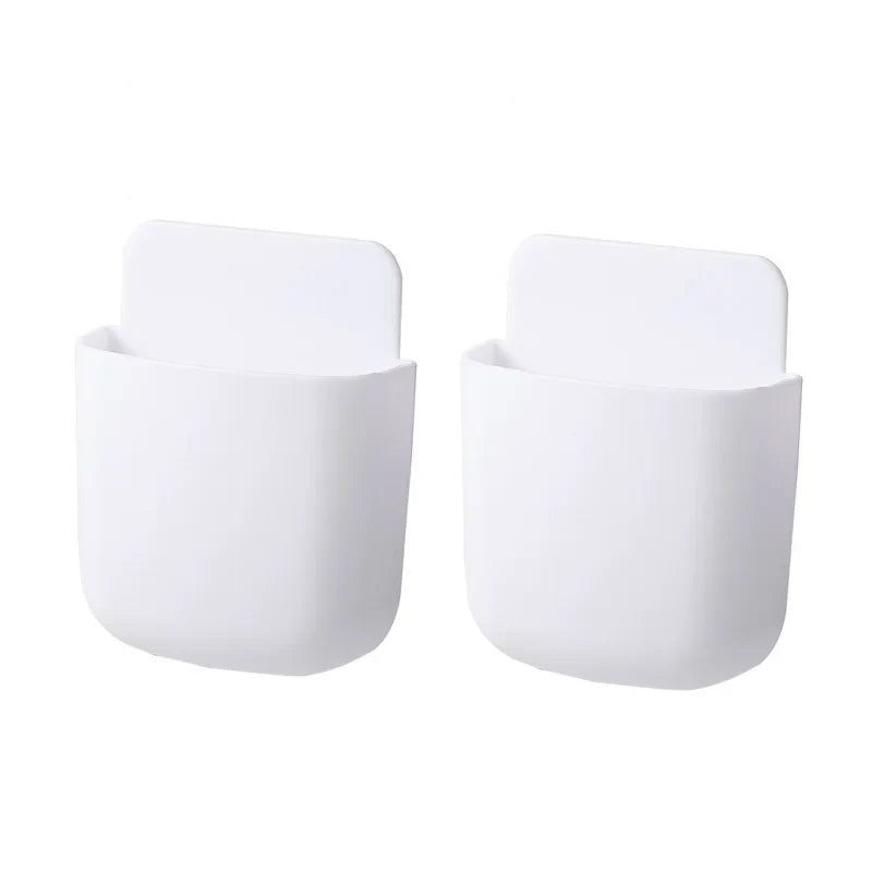 Remote Control Holder, Adhesive Wall Mounted TV Remote Caddy for Bedroom and Living Room, No Drill Single Slot Organizer, 1 or 2 Pack, Grey or White