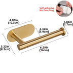 Toilet Paper Holder, No Drill Adhesive Stainless Steel Toilet Roll Holder for Bathroom Wall, Screw Mount Option, Fits Rolls up to 30cm, Silver or Black