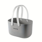 Portable Shower Caddy Tote with Handles, Plastic Shower Basket for Dorm, College and Gym, Carry Caddy for Toiletries and Bathroom Essentials, Grey or White