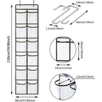Over the Door Shoe Organizer, Hanging Shoe Rack with 14 or 24 Pockets for Closet, Dorm and Bedroom, No Drill Door Storage, White, Grey or Black