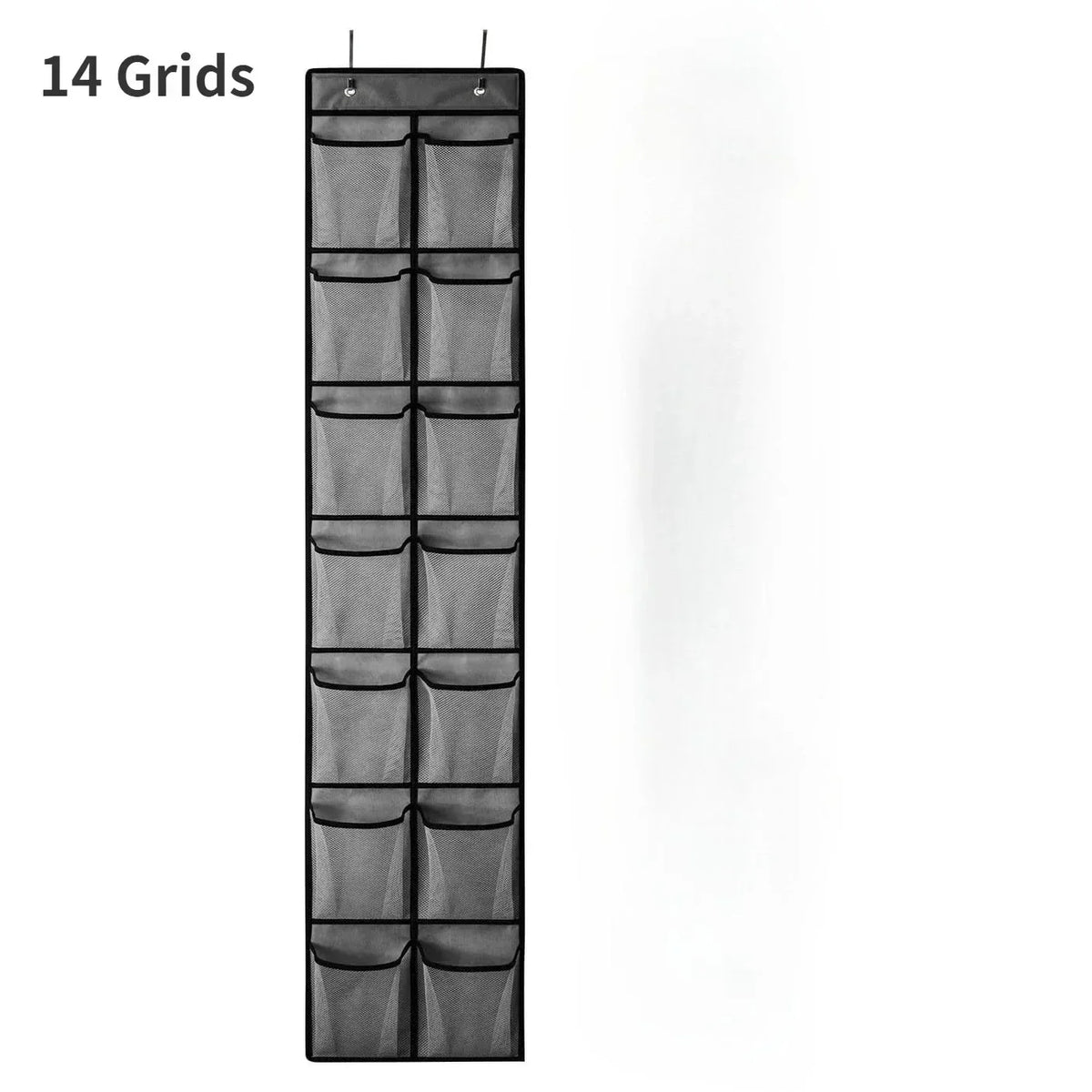 Over the Door Shoe Organizer, Hanging Shoe Rack with 14 or 24 Pockets for Closet, Dorm and Bedroom, No Drill Door Storage, White, Grey or Black