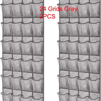 Over the Door Shoe Organizer, Hanging Shoe Rack with 14 or 24 Pockets for Closet, Dorm and Bedroom, No Drill Door Storage, White, Grey or Black