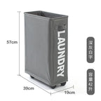 Laundry Basket with Wheels, Foldable Rolling Laundry Hamper with Handle, Water Resistant Oxford Fabric Clothes Basket for Bedroom and Laundry Room, Dark Grey, Beige or Black