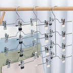 4-tier skirt and pants hanger with non-slip clips