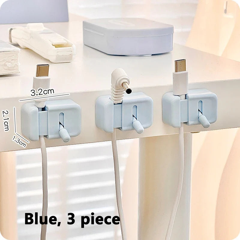 Cable Clips for Desk, No Drill Clip On Cord Organizer for Desk Edge, Cable Management Holder for Office and Home Desk, White, 1 or 3 Pack