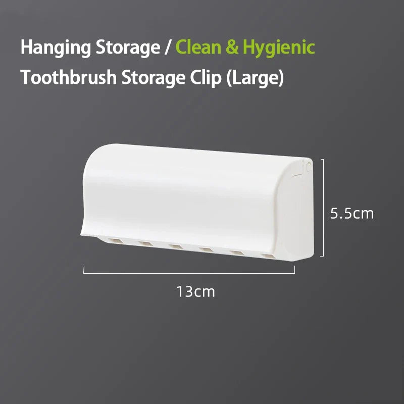 Wall Mounted Toothbrush Holder, No Drill Punch Free Bathroom Organizer for Toothbrushes and Toothpaste, Removable and Washable, Small or Large