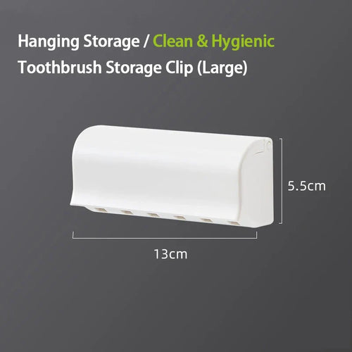 Wall Mounted Toothbrush Holder, No Drill Punch Free Bathroom Organizer for Toothbrushes and Toothpaste, Removable and Washable, Small or Large