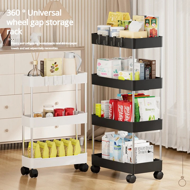 3-tier rolling storage cart with wheels for laundry room