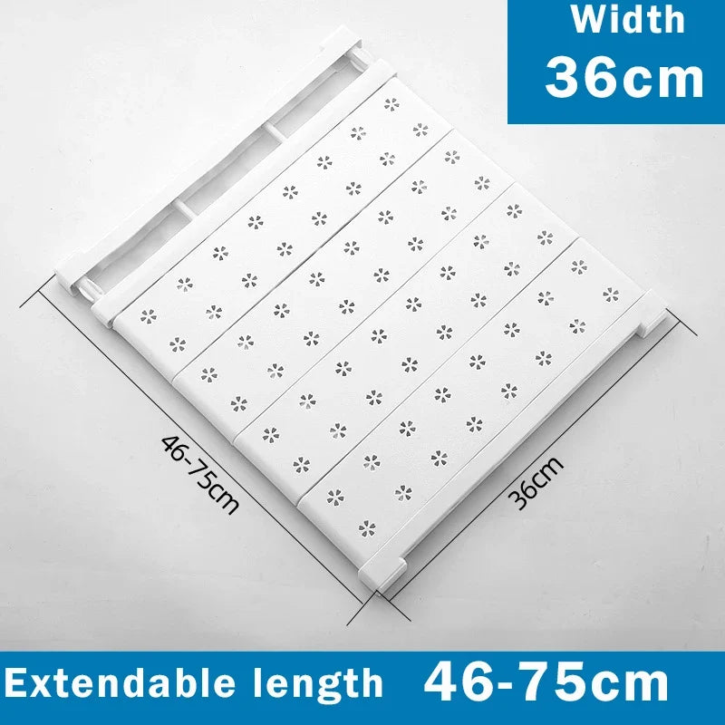 Closet Shelf Divider, Adjustable Wall Mounted Wardrobe Shelf Organizer, No Drill Closet Storage Rack, Holds up to 20kg, 24 or 36cm Wide, White