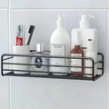 Floating Shelf, Adhesive No Drill Metal Wall Shelf for Bathroom, Kitchen and Bedroom, Wall Mounted Storage Rack, Rectangle or Triangle, Black or White