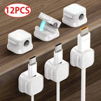 Magnetic adhesive cable clips for under-desk cord management