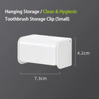 Wall Mounted Toothbrush Holder, No Drill Punch Free Bathroom Organizer for Toothbrushes and Toothpaste, Removable and Washable, Small or Large