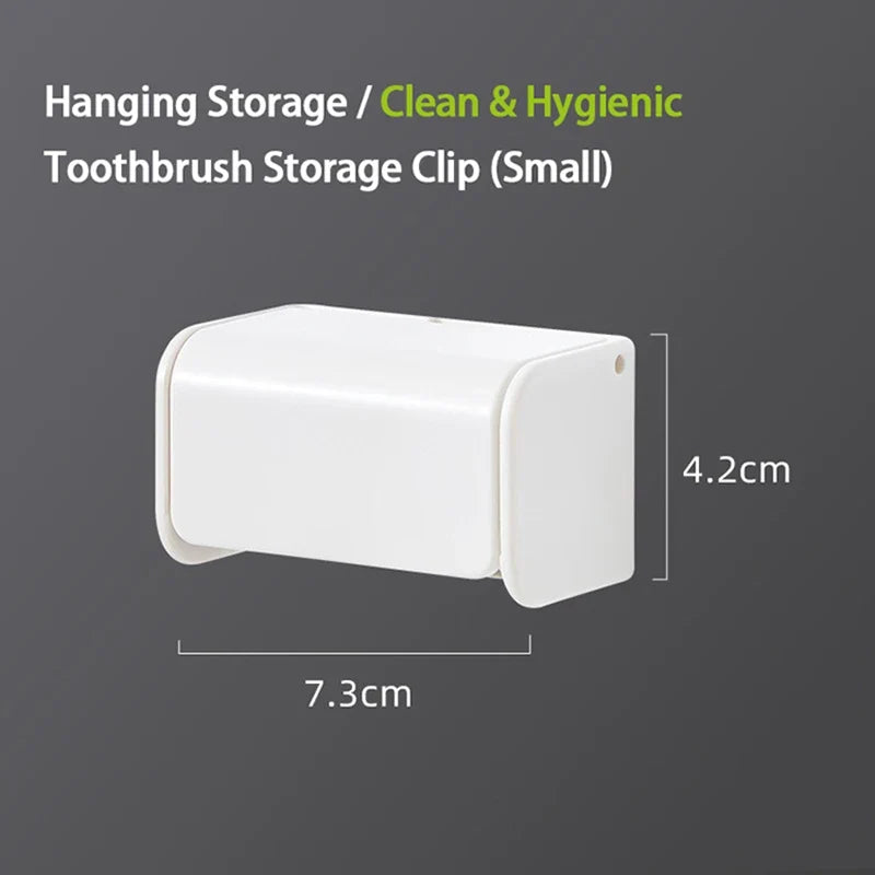 Wall Mounted Toothbrush Holder, No Drill Punch Free Bathroom Organizer for Toothbrushes and Toothpaste, Removable and Washable, Small or Large