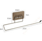 Toilet Paper Holder, No Drill Adhesive Stainless Steel Toilet Roll Holder for Bathroom Wall, Screw Mount Option, Fits Rolls up to 30cm, Silver or Black