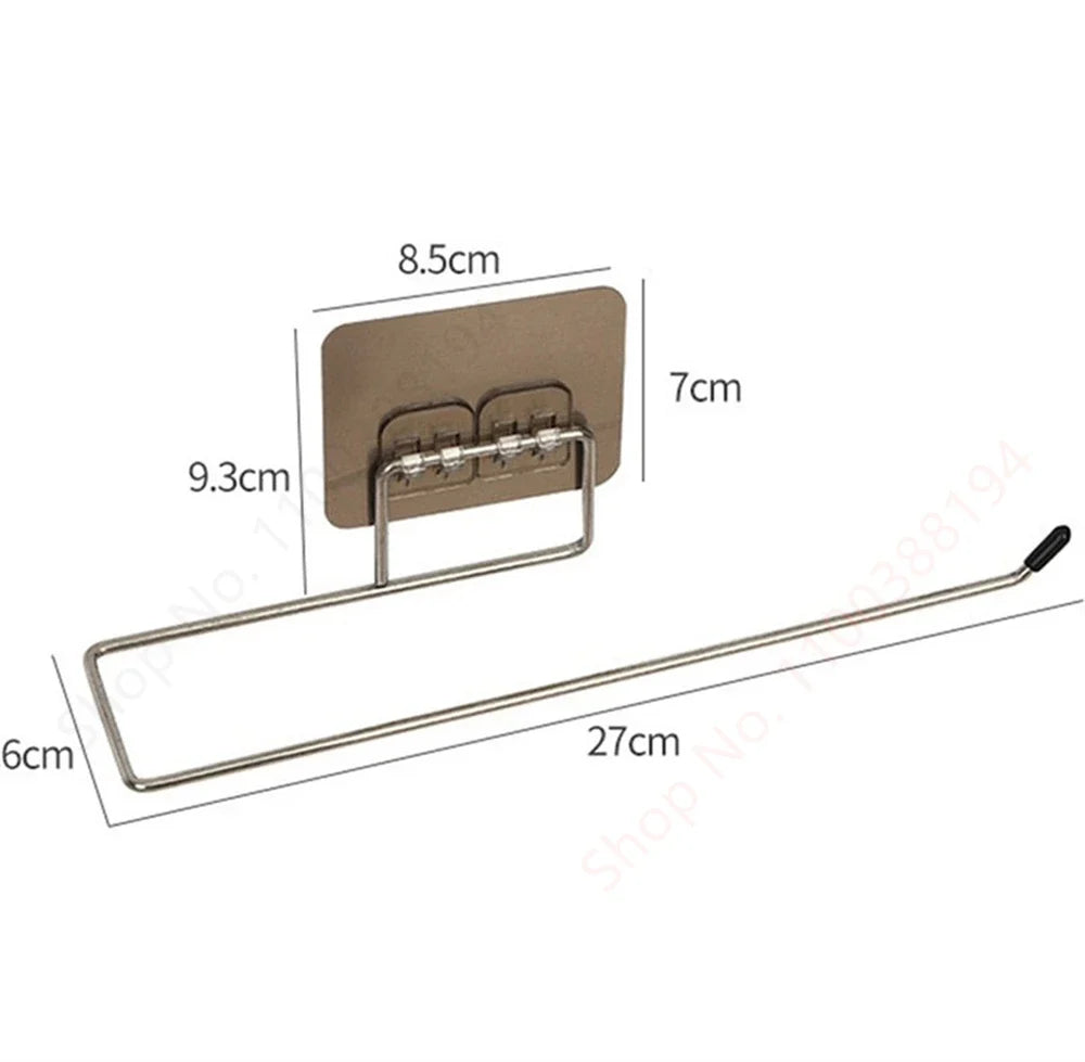 Toilet Paper Holder, No Drill Adhesive Stainless Steel Toilet Roll Holder for Bathroom Wall, Screw Mount Option, Fits Rolls up to 30cm, Silver or Black
