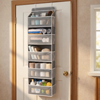 5-Shelf Hanging Storage Organizer - Behind Door, Anti-Tilt, 5 Large Capacity Pockets, Suitable for Bedroom, Bathroom