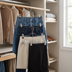 Skirt Hangers 4 Tier Pants Hangers Space Saving Hangers Closet Organizer For Skirt Pants Jeans Scarf Clothes Organizer & Storage