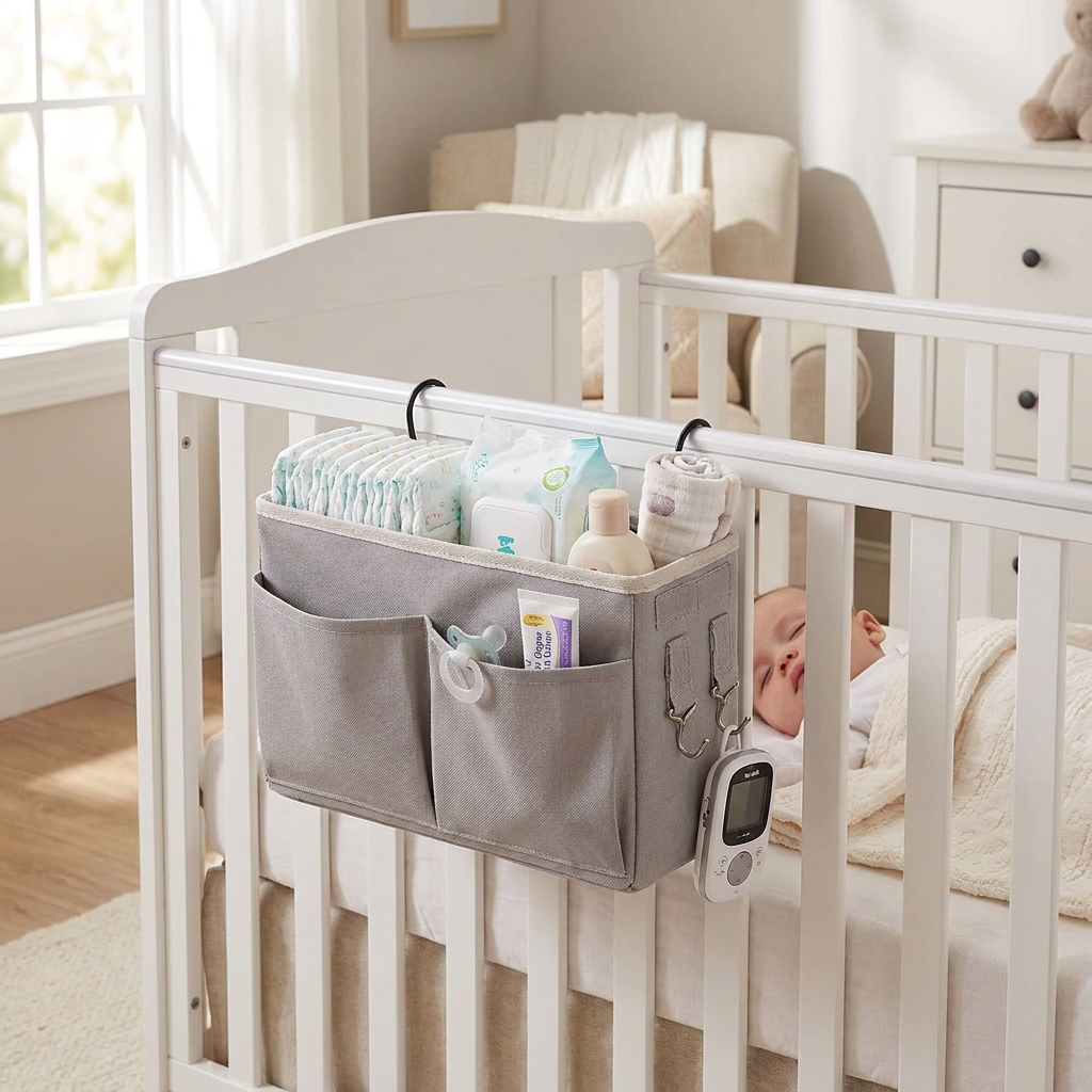 Baby Bedroom Bed Storage Organizer Bedside Storage Rack Dormitory Storage Basket Bedside Hanging Basket Bedside Storage Basket