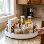 Rotating Spice Rack Organizer Kitchen Countertop Storage Tray 360 Degree Round Lazy Susan For Pantry Bottles Jars Produce Box