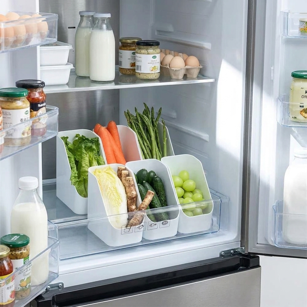 Refrigerator Organizer Bins Fridge Food Sort Storage Box Transparent Seasoning Storage Box Kitchen Fridge Storage Organizer