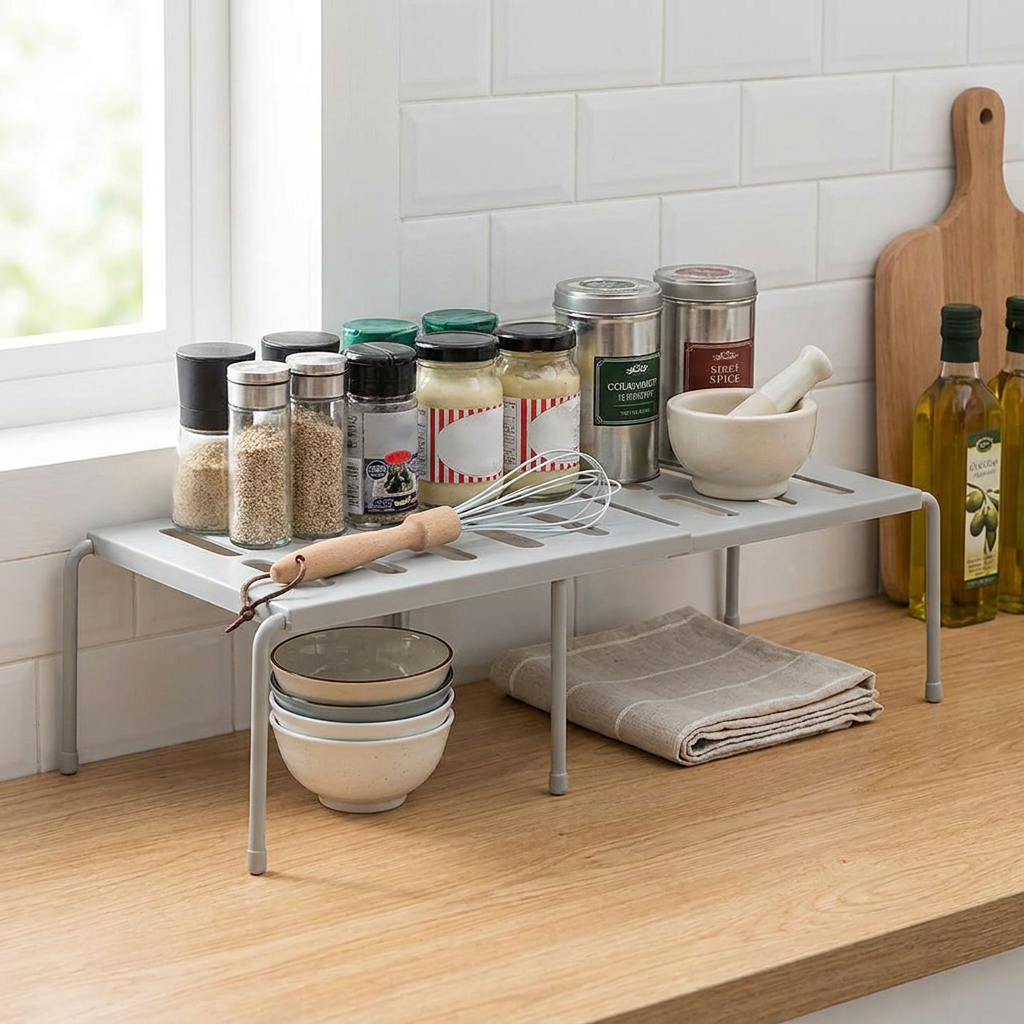 Expandable Shelves Kitchen Storage Rack Shelf Freestanding Spice Organizer Useful Things for Kitchen Household Acceesories Home