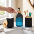 Bathroom Countertop Container Hand Soap Dispenser Cotton Ball Storage Box Toothbrush Holder Home Decoration Organizer