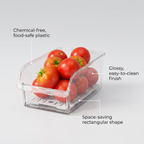 Clear Fridge Organizer - benefit callouts infographic