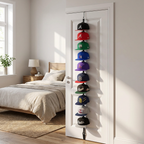 Over Door Hat Rack - in use on bedroom door