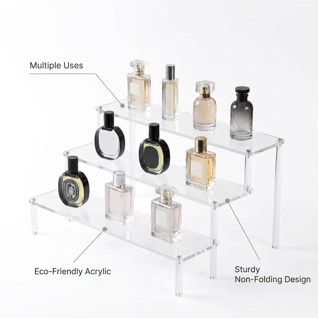 Acrylic Display Risers - benefit callouts