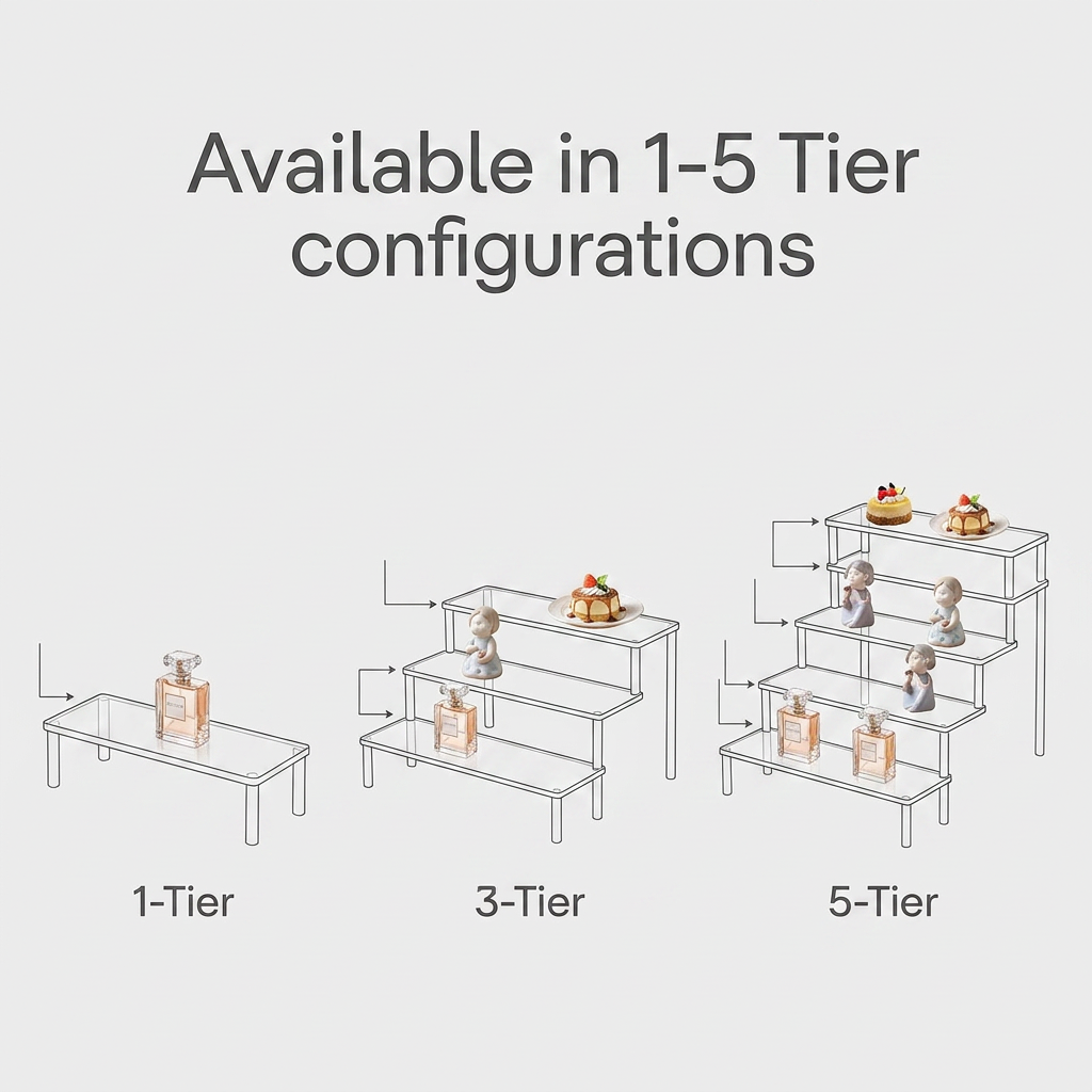 Acrylic Display Risers - tier configurations