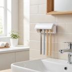 Punch-free Toothbrush Holder - installed above bathroom sink
