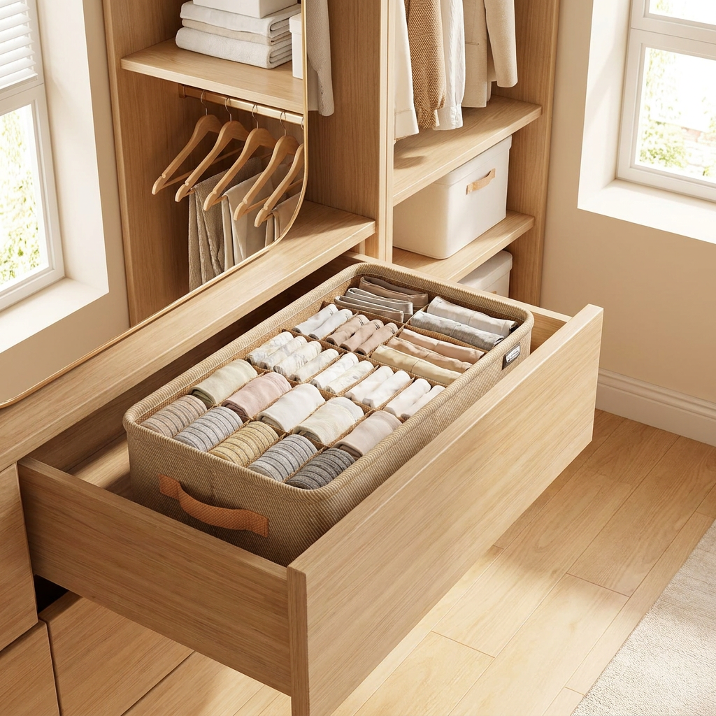 Wardrobe Organizer Box - in closet drawer use
