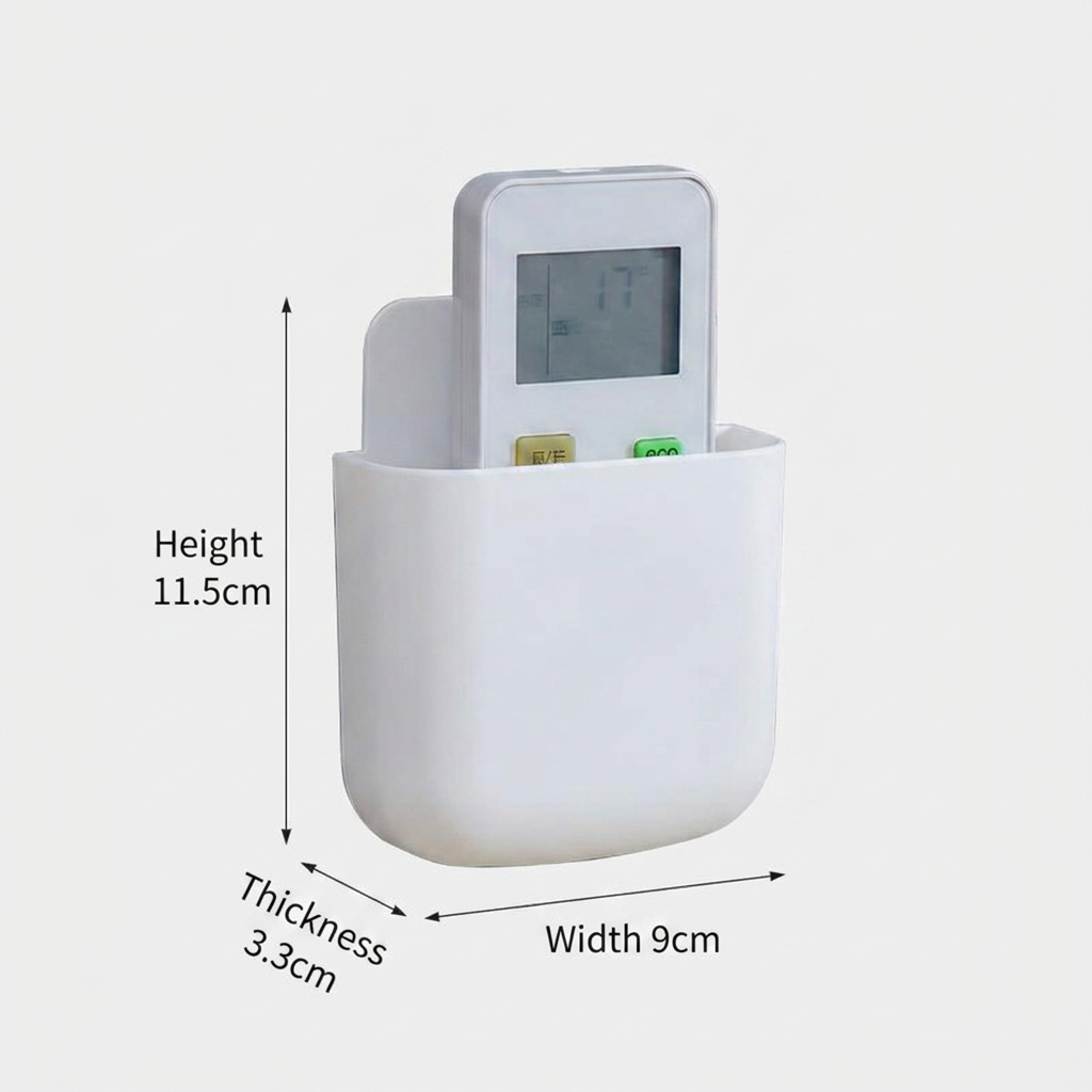 Wall Mounted Remote Control Storage Box - dimensions infographic