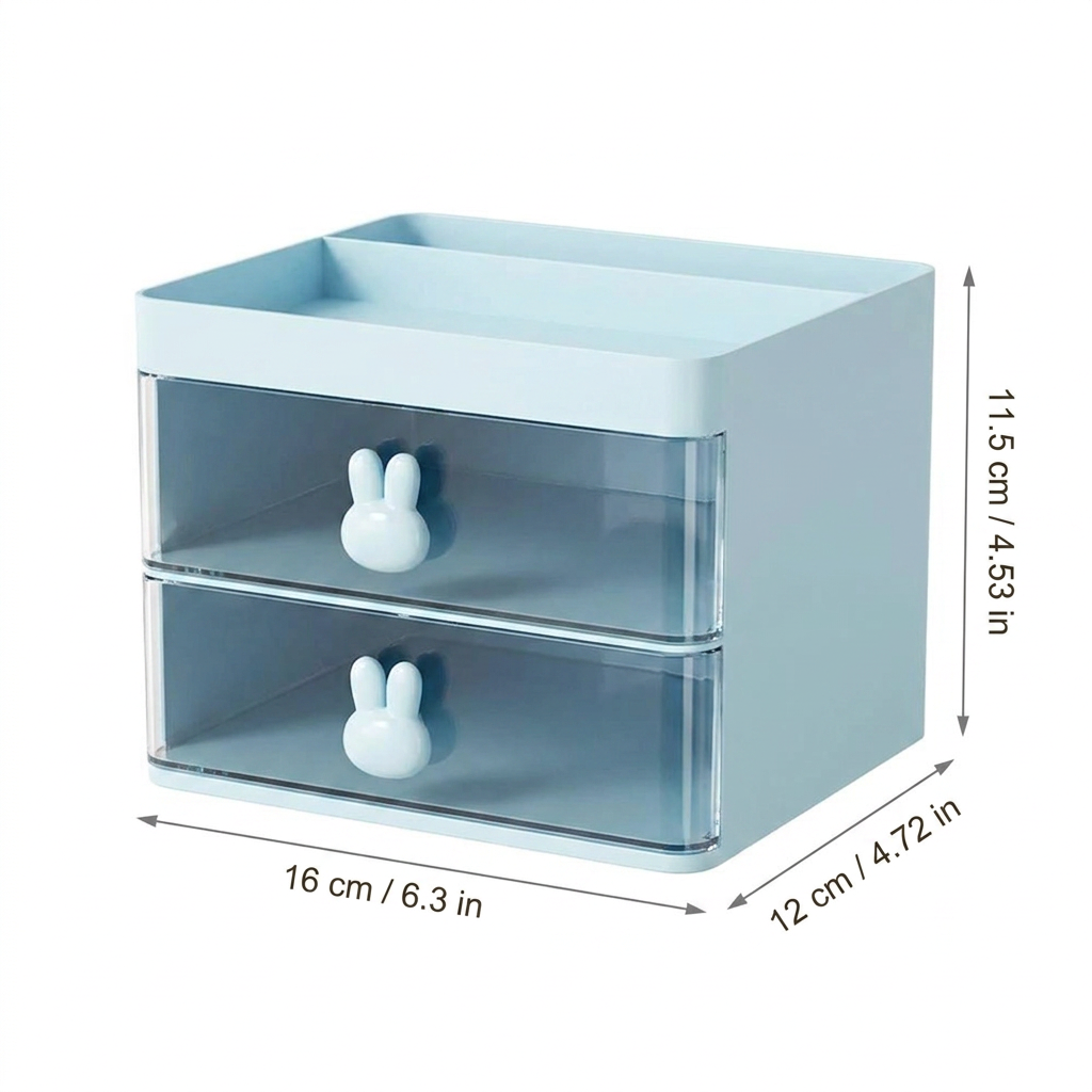 Small Desk Organizer With Drawer - dimensions 16 x 12 x 11.5 cm